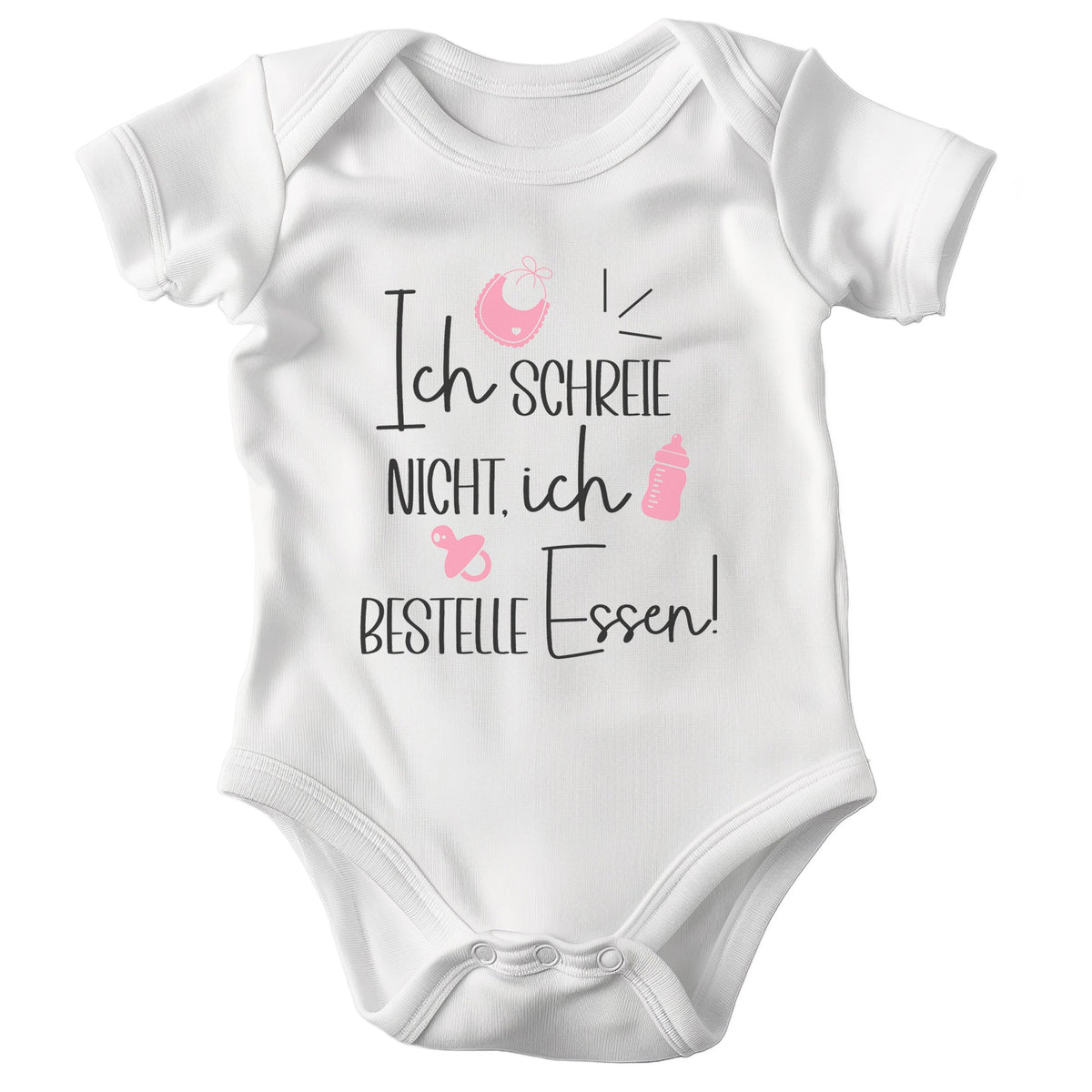 Mädchen Babybody Kurzarm BIO-Baumwolle Weiss Strampler Babyparty Geschenk Babshower Schlupfkragen Weicher Einteiler für Neugeborene Babys-Baby Body-22Feels