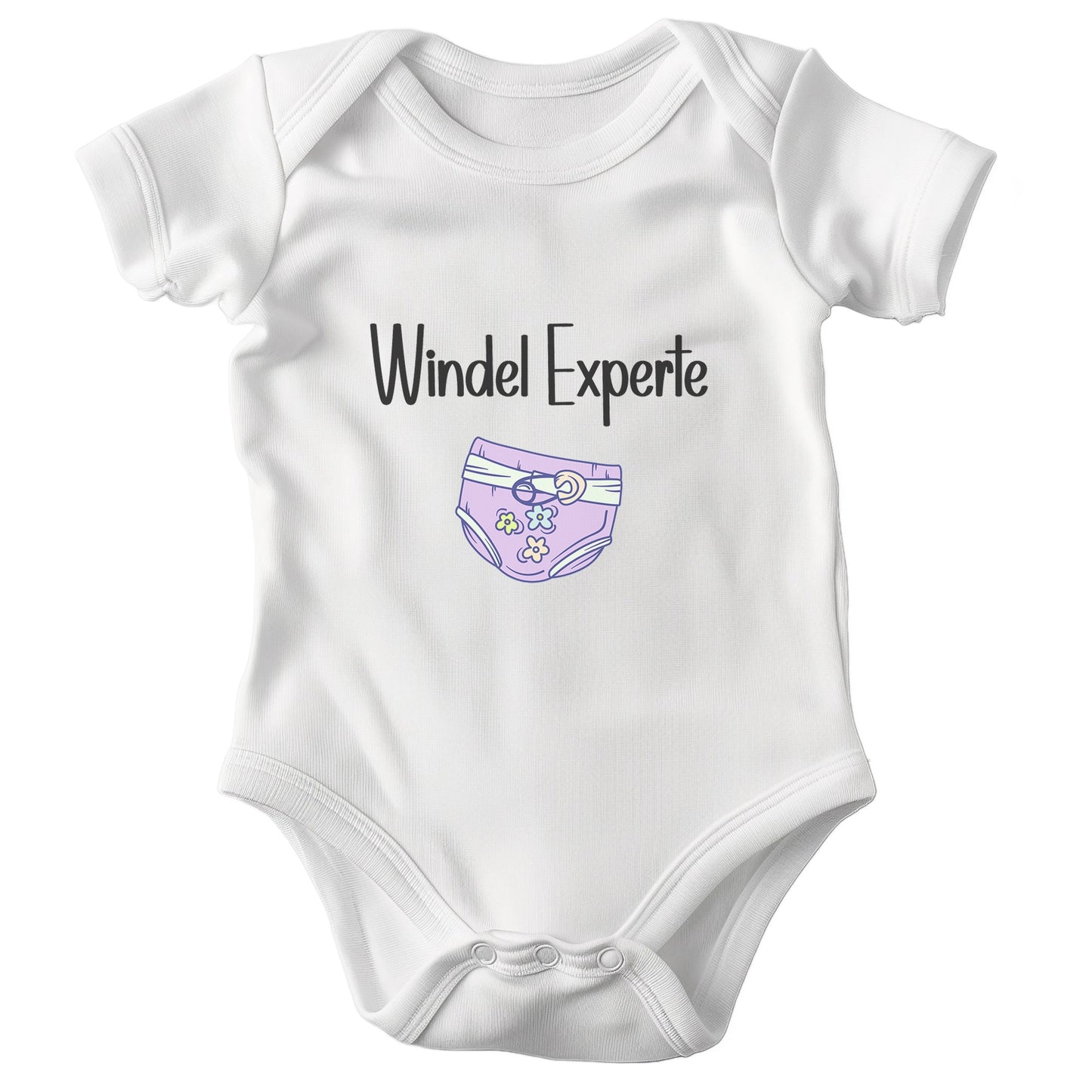 Unisex Babybody Windel Experte Kurzarm BIO-Baumwolle Weiss Strampler Babyparty Geschenk Babshower Schlupfkragen Weicher Einteiler für Neugeborene Babys-Baby Body-22Feels