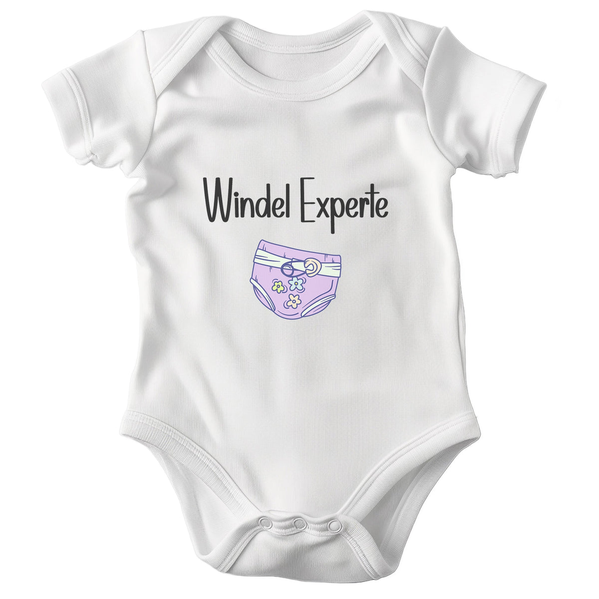 Unisex Babybody Windel Experte Kurzarm BIO-Baumwolle Weiss Strampler Babyparty Geschenk Babshower Schlupfkragen Weicher Einteiler für Neugeborene Babys-Baby Body-22Feels