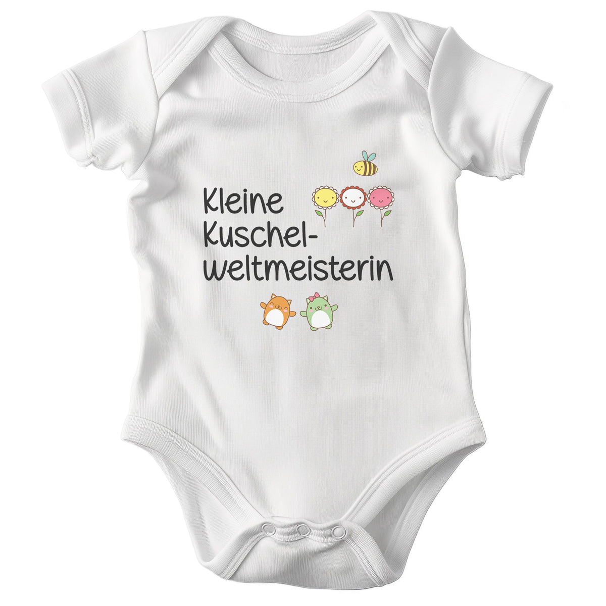 Mädchen Babybody Kurzarm BIO-Baumwolle Weiss Strampler Babyparty Geschenk Babshower Schlupfkragen Weicher Einteiler für Neugeborene Babys-Baby Body-22Feels