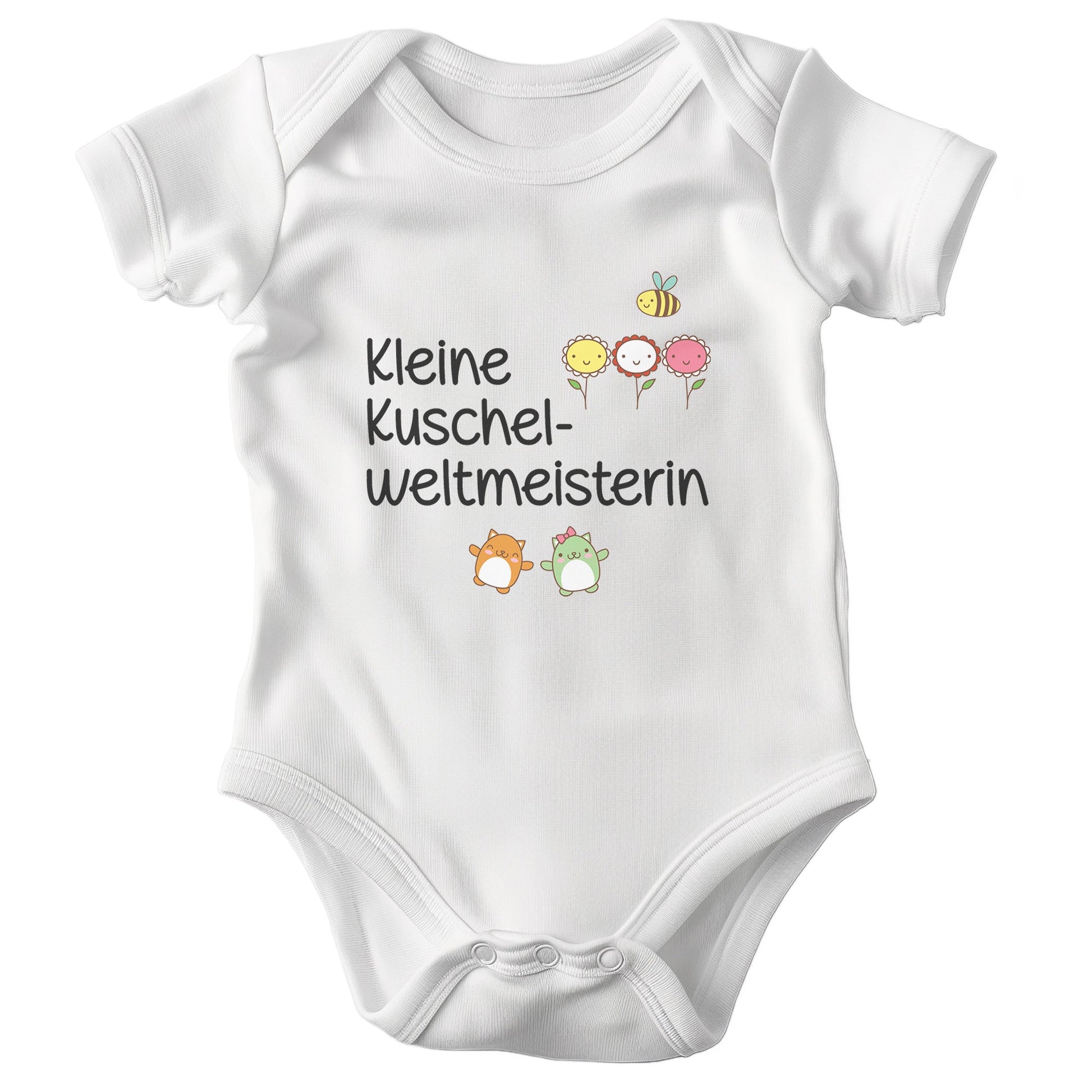 Mädchen Babybody Kurzarm BIO-Baumwolle Weiss Strampler Babyparty Geschenk Babshower Schlupfkragen Weicher Einteiler für Neugeborene Babys-Baby Body-22Feels