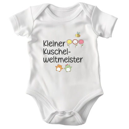 Junge Babybody Kurzarm BIO-Baumwolle Weiss Strampler Babyparty Geschenk Babshower Schlupfkragen Weicher Einteiler für Neugeborene Babys-Baby Body-22Feels