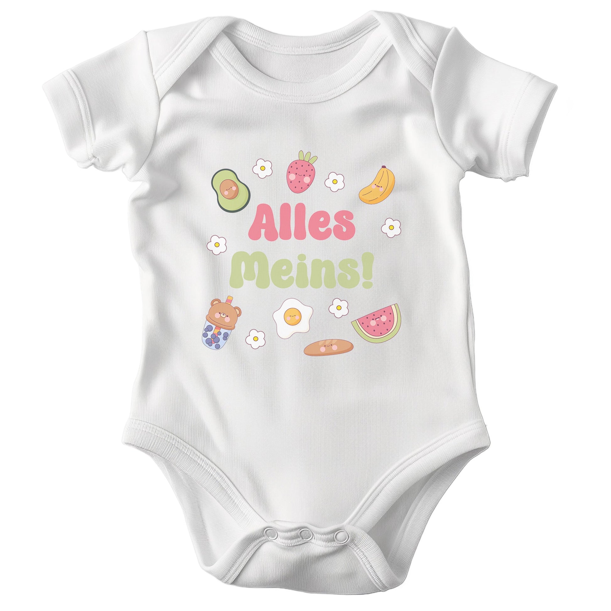 Unisex Babybody Kurzarm BIO-Baumwolle Weiss Strampler Babyparty Geschenk Babshower Schlupfkragen Weicher Einteiler für Neugeborene Babys-Baby Body-22Feels