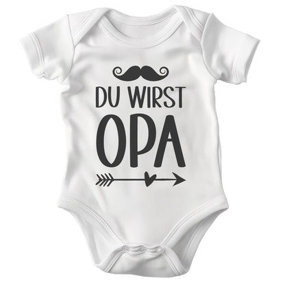 Unisex Babybody Du Wirst Opa Kurzarm BIO-Baumwolle Weiss Strampler Babyparty Geschenk Babshower Schlupfkragen Weicher Einteiler für Neugeborene Babys-Baby Body-22Feels