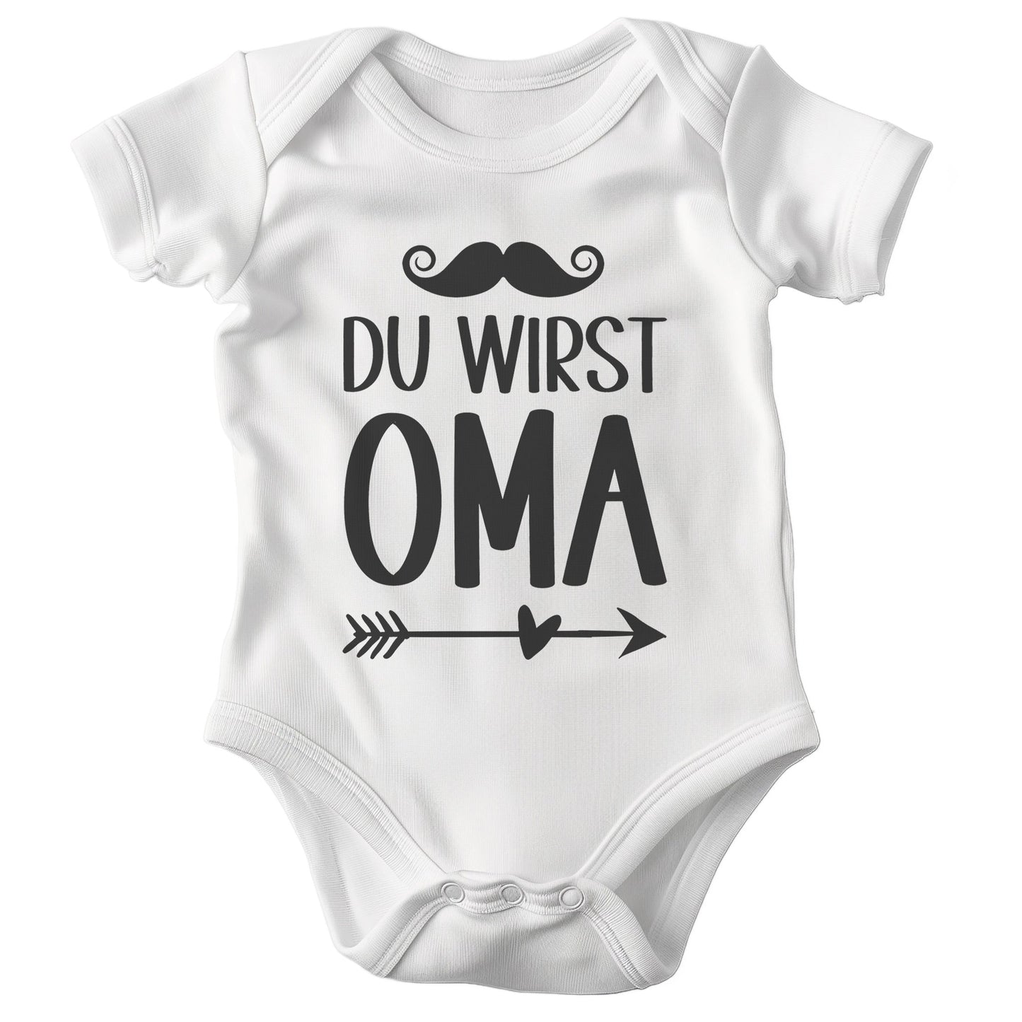 Unisex Babybody Du Wirst Oma Kurzarm BIO-Baumwolle Weiss Strampler Babyparty Geschenk Babshower Schlupfkragen Weicher Einteiler für Neugeborene Babys-Baby Body-22Feels