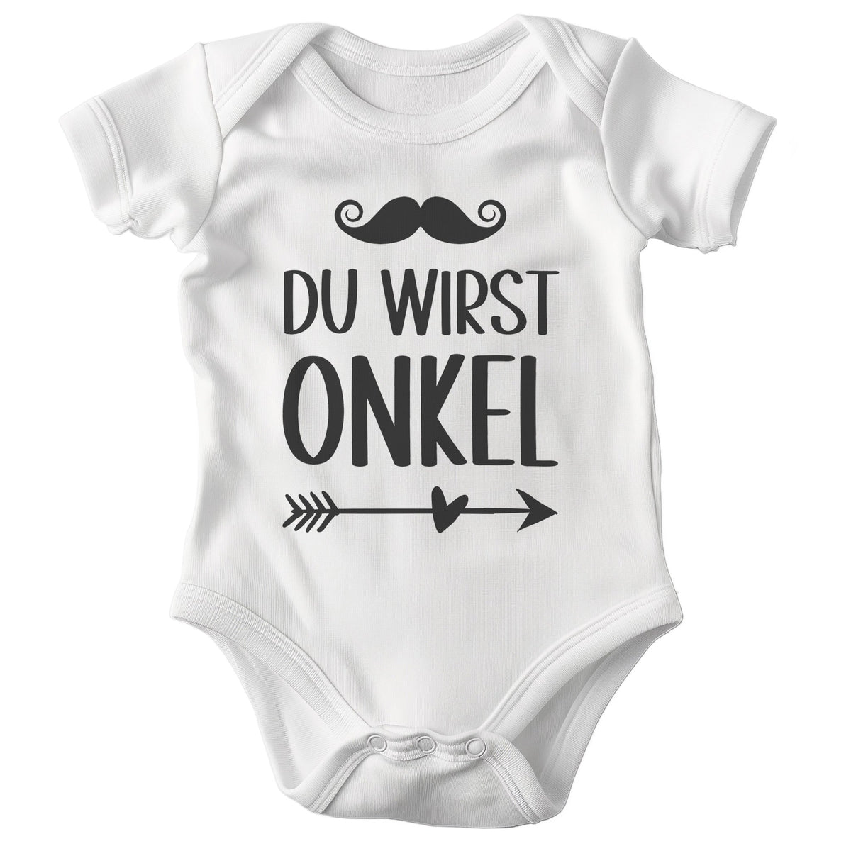Unisex Babybody Du Wirst Onkel Kurzarm BIO-Baumwolle Weiss Strampler Babyparty Geschenk Babshower Schlupfkragen Weicher Einteiler für Neugeborene Babys-Baby Body-22Feels