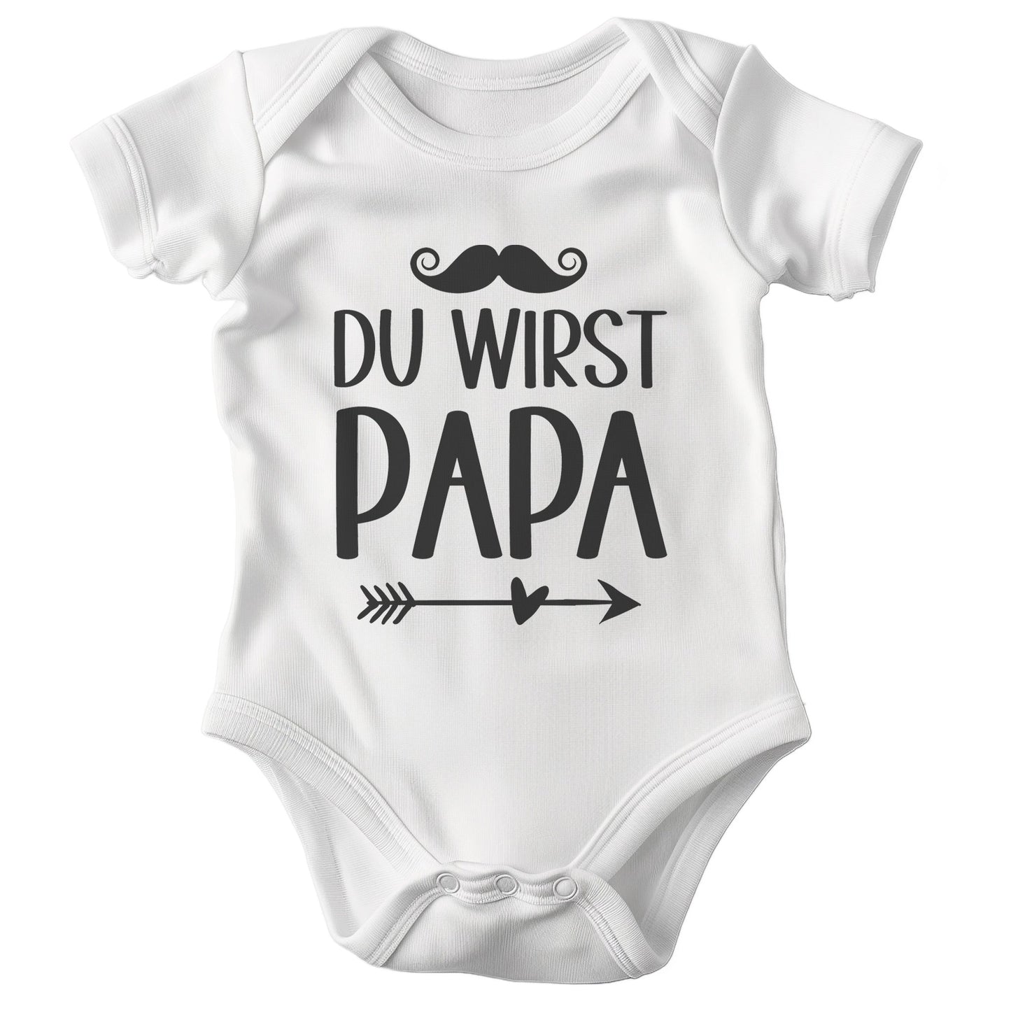 Unisex Babybody Du Wirst Papa Kurzarm BIO-Baumwolle Weiss Strampler Babyparty Geschenk Babshower Schlupfkragen Weicher Einteiler für Neugeborene Babys-Baby Body-22Feels