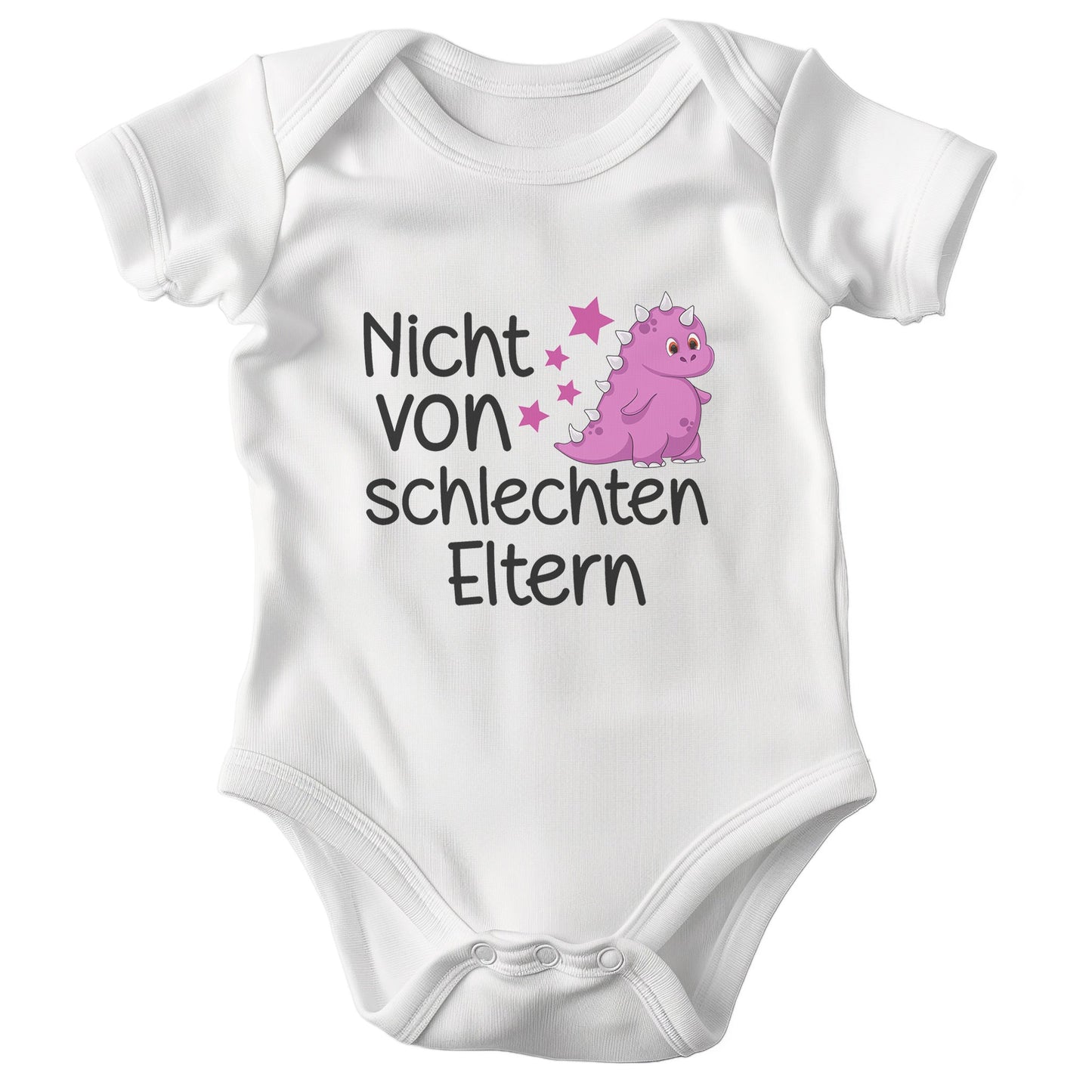 Mädchen Babybody Dino Kurzarm BIO-Baumwolle Weiss Strampler Babyparty Geschenk Babshower Schlupfkragen Weicher Einteiler für Neugeborene Babys-Baby Body-22Feels