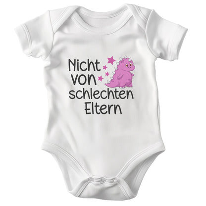 Mädchen Babybody Dino Kurzarm BIO-Baumwolle Weiss Strampler Babyparty Geschenk Babshower Schlupfkragen Weicher Einteiler für Neugeborene Babys-Baby Body-22Feels