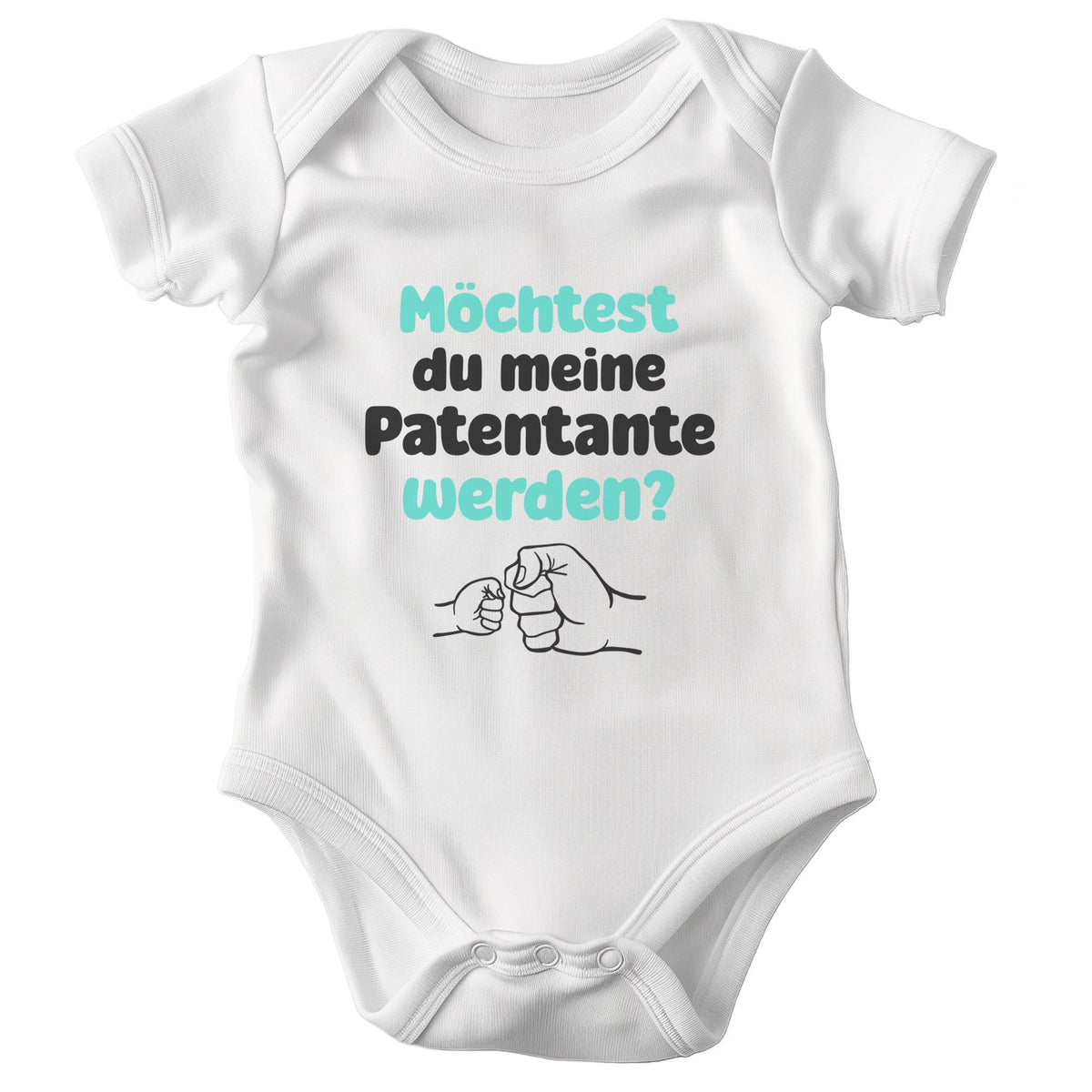 Unisex Babybody Patentante Kurzarm BIO-Baumwolle Weiss Strampler Babyparty Geschenk Babshower Schlupfkragen Weicher Einteiler für Neugeborene Babys-Baby Body-22Feels