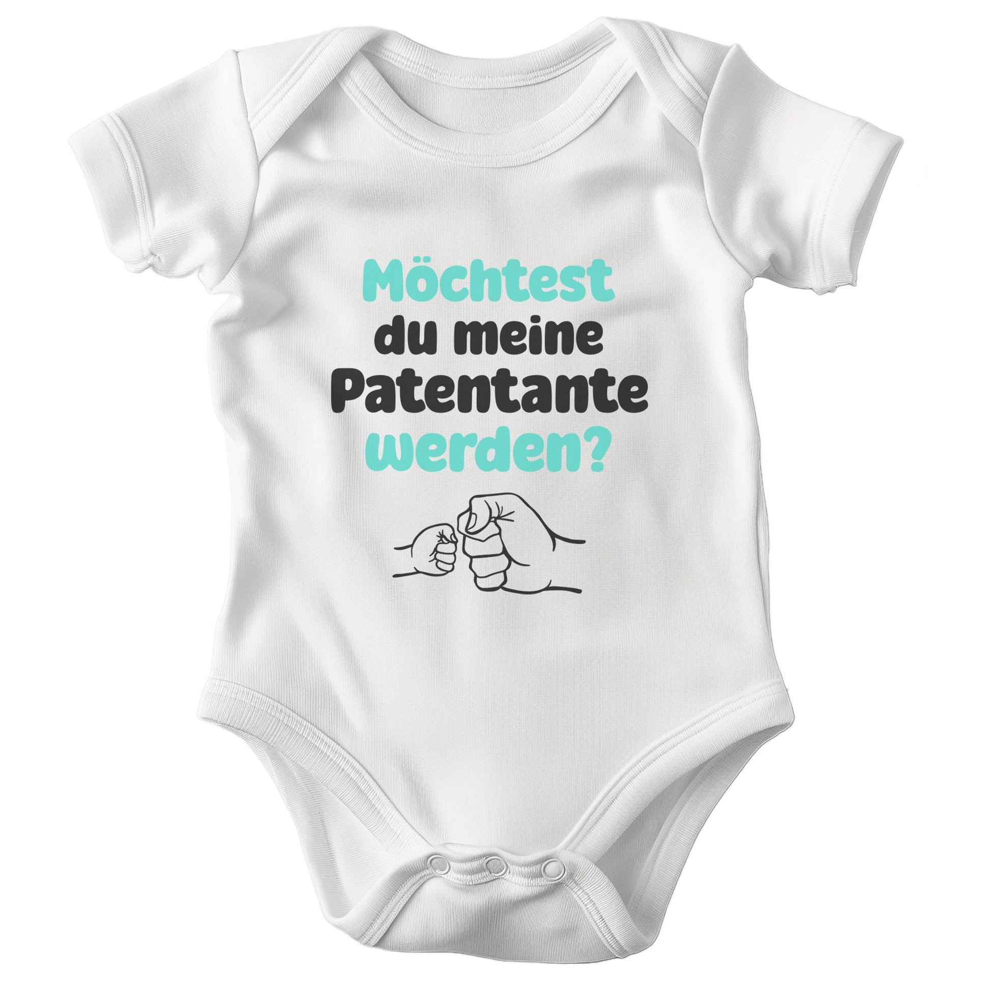 Unisex Babybody Patentante Kurzarm BIO-Baumwolle Weiss Strampler Babyparty Geschenk Babshower Schlupfkragen Weicher Einteiler für Neugeborene Babys-Baby Body-22Feels