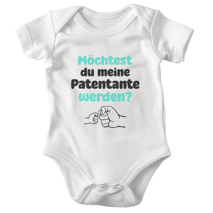 Unisex Babybody Patentante Kurzarm BIO-Baumwolle Weiss Strampler Babyparty Geschenk Babshower Schlupfkragen Weicher Einteiler für Neugeborene Babys-Baby Body-22Feels