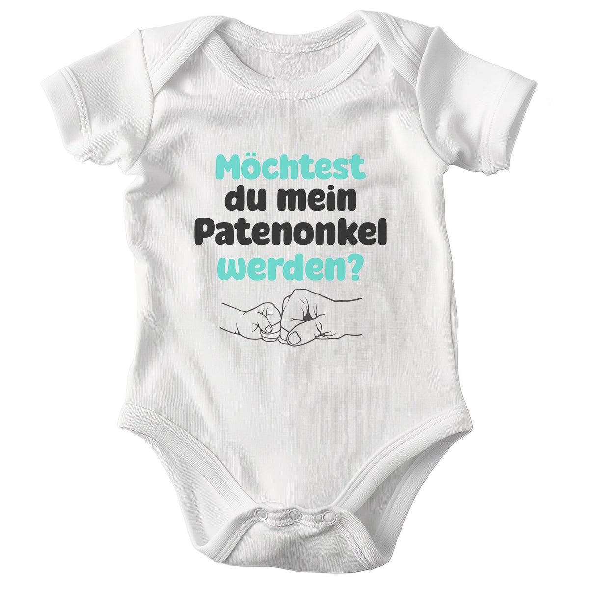 Unisex Babybody Kurzarm Patenonkel BIO-Baumwolle Weiss Strampler Babyparty Geschenk Babshower Schlupfkragen Weicher Einteiler für Neugeborene Babys-Baby Body-22Feels