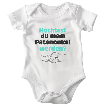 Unisex Babybody Kurzarm Patenonkel BIO-Baumwolle Weiss Strampler Babyparty Geschenk Babshower Schlupfkragen Weicher Einteiler für Neugeborene Babys-Baby Body-22Feels