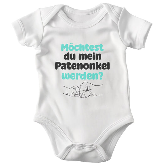 Unisex Babybody Kurzarm Patenonkel BIO-Baumwolle Weiss Strampler Babyparty Geschenk Babshower Schlupfkragen Weicher Einteiler für Neugeborene Babys-Baby Body-22Feels