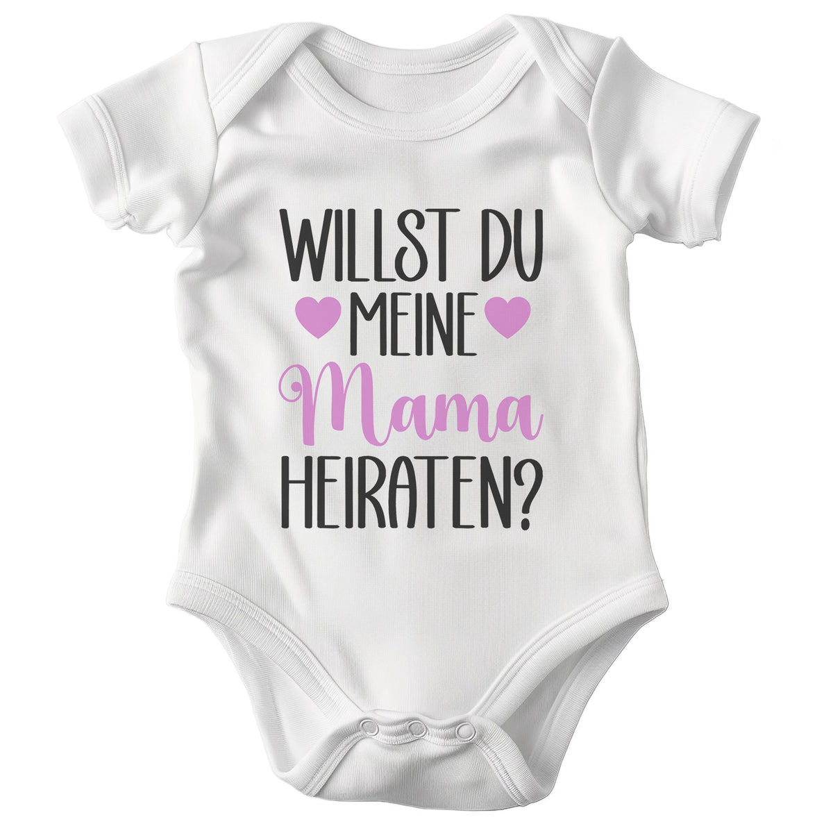 Mädchen Babybody Kurzarm Willst du meine Mama heiraten? BIO-Baumwolle Weiss Strampler Babyparty Geschenk Babshower Schlupfkragen Weicher Einteiler für Neugeborene Babys-Baby Body-22Feels