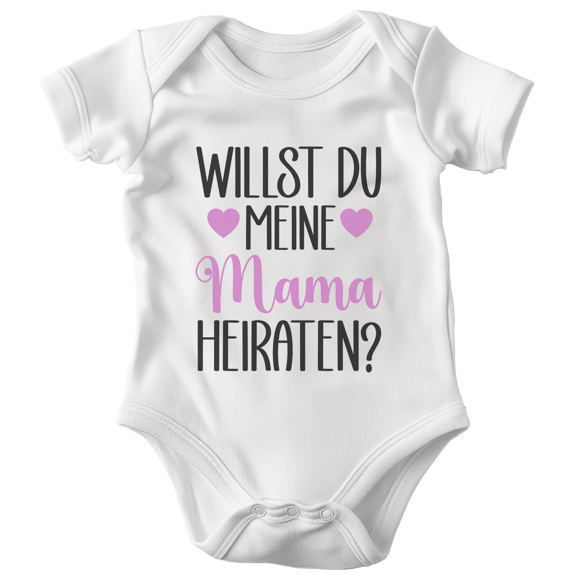 Mädchen Babybody Kurzarm Willst du meine Mama heiraten? BIO-Baumwolle Weiss Strampler Babyparty Geschenk Babshower Schlupfkragen Weicher Einteiler für Neugeborene Babys-Baby Body-22Feels