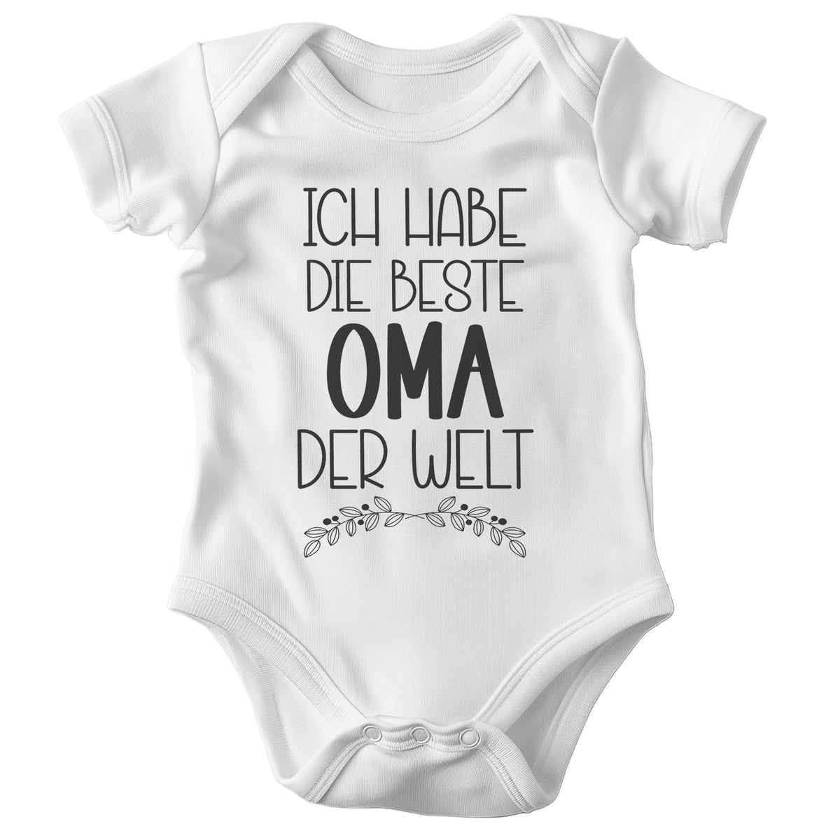 Unisex Babybody Kurzarm Oma BIO-Baumwolle Weiss Strampler Babyparty Geschenk Babshower Schlupfkragen Weicher Einteiler für Neugeborene Babys-Baby Body-22Feels