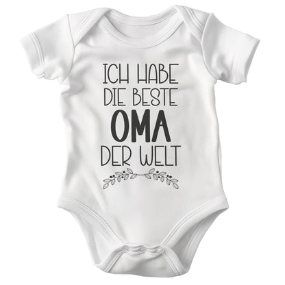 Unisex Babybody Kurzarm Oma BIO-Baumwolle Weiss Strampler Babyparty Geschenk Babshower Schlupfkragen Weicher Einteiler für Neugeborene Babys-Baby Body-22Feels