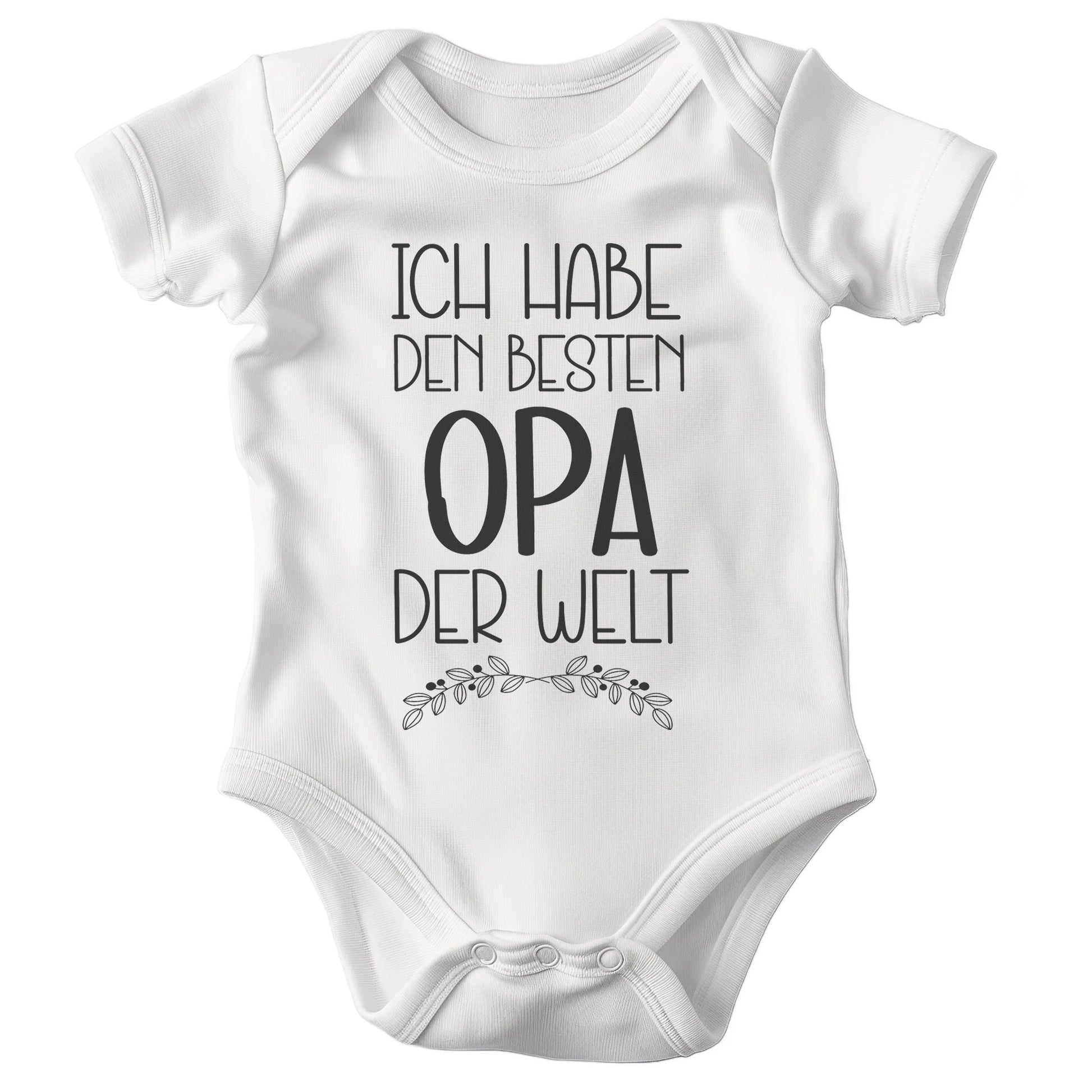 Unisex Babybody Kurzarm Opa BIO-Baumwolle Weiss Strampler Babyparty Geschenk Babshower Schlupfkragen Weicher Einteiler für Neugeborene Babys-Baby Body-22Feels