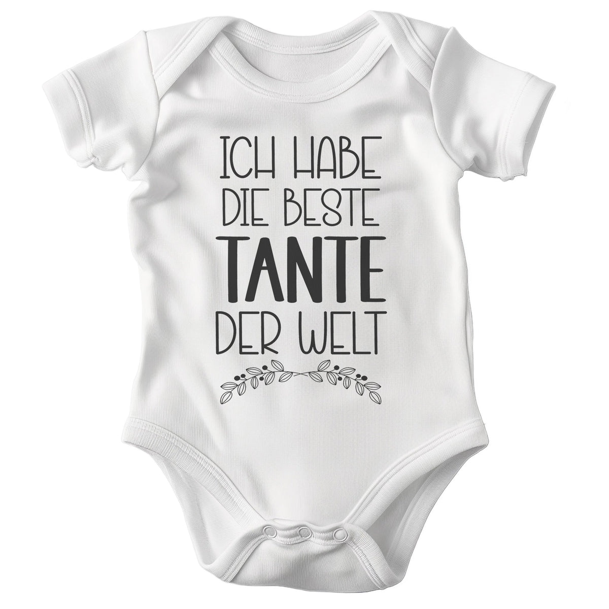 Unisex Babybody Kurzarm Tante BIO-Baumwolle Weiss Strampler Babyparty Geschenk Babshower Schlupfkragen Weicher Einteiler für Neugeborene Babys-Baby Body-22Feels