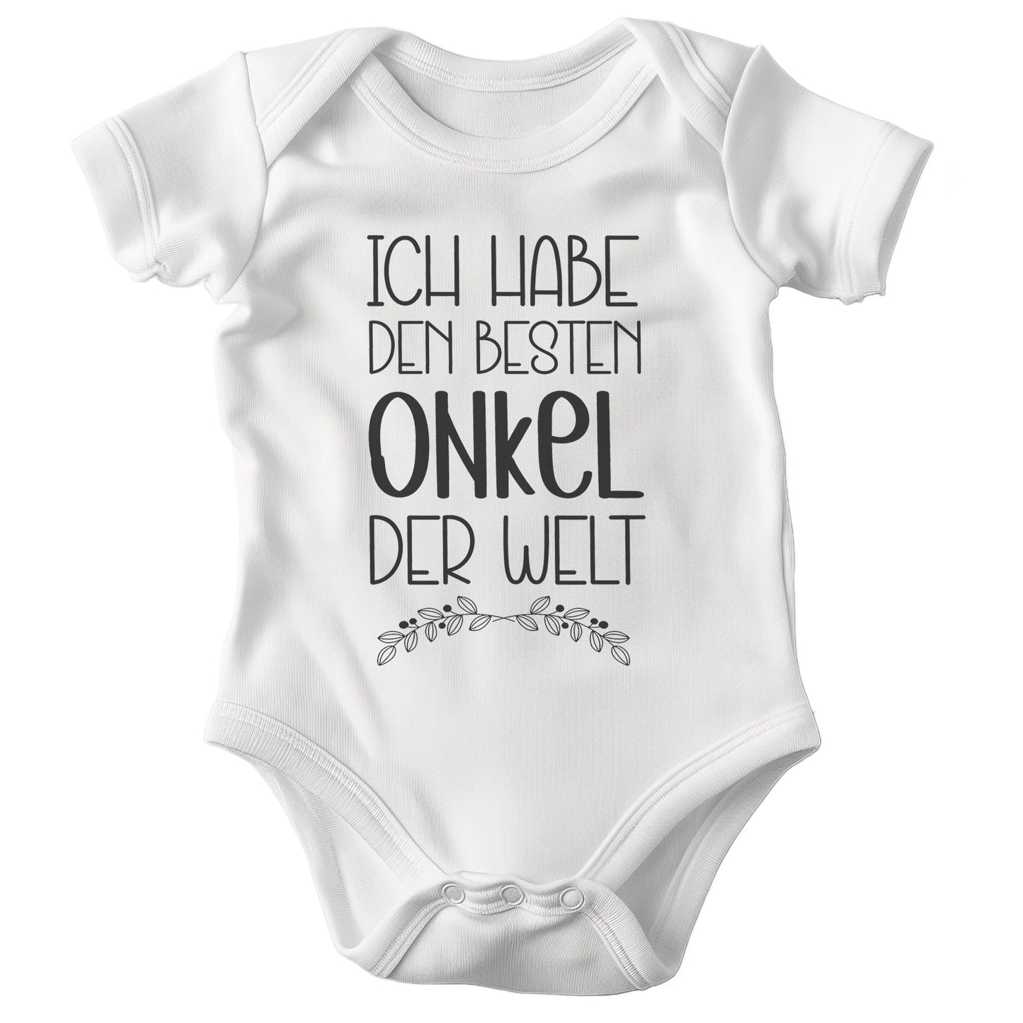 Unisex Babybody Onkel Kurzarm BIO-Baumwolle Weiss Strampler Babyparty Geschenk Babshower Schlupfkragen Weicher Einteiler für Neugeborene Babys-Baby Body-22Feels