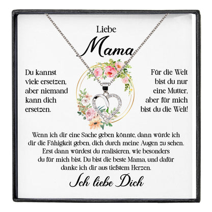 22Feels® Liebe Mama Geschenk Muttertag Geburtstag Frauen Schmuck Silber 925/000 Herz Halskette Valentinstag mit Karte Mutter Weihnachten Damen Collier Eltern-Schmuck mit Botschaftskarte - Herz21-22Feels