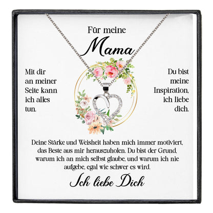 22Feels® Für Meine Mama Geschenk Muttertag Geburtstag Silber 925/000 Herz Halskette Valentinstag Frauen Schmuck mit Karte Mutter Weihnachten Damen Collier Eltern-Schmuck mit Botschaftskarte - Herz21-22Feels