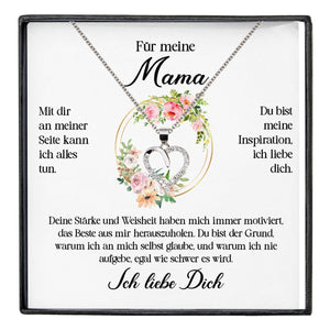 22Feels® Für Meine Mama Geschenk Muttertag Geburtstag Silber 925/000 Herz Halskette Valentinstag Frauen Schmuck mit Karte Mutter Weihnachten Damen Collier Eltern-Schmuck mit Botschaftskarte - Herz21-22Feels