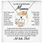22Feels® Wunderbarste Mama Geschenk Muttertag Geburtstag Silber 925/000 Herz Halskette Valentinstag Frauen Schmuck mit Karte Mutter Weihnachten Damen Collier Eltern-Schmuck mit Botschaftskarte - Herz21-22Feels