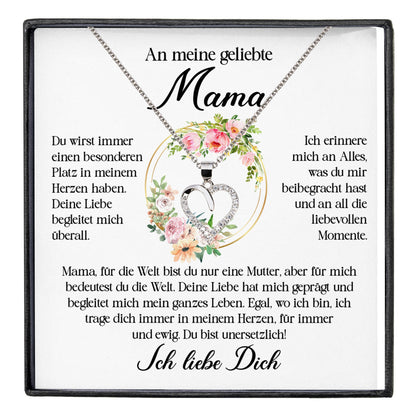 22Feels® Geliebte Mama Geschenk Muttertag Geburtstag Silber 925/000 Herz Halskette Valentinstag Frauen Schmuck mit Karte Mutter Weihnachten Damen Collier Eltern-Schmuck mit Botschaftskarte - Herz21-22Feels