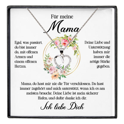22Feels® Für Meine Mama Geschenk Muttertag Geburtstag Silber 925/000 Herz Halskette Valentinstag Frauen Schmuck mit Karte Mutter Weihnachten Damen Collier Eltern-Schmuck mit Botschaftskarte - Herz21-22Feels