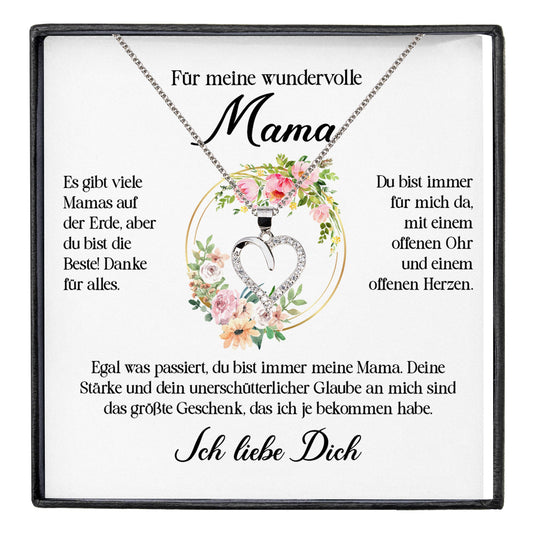 22Feels® Wundervolle Mama Geschenk Muttertag Geburtstag Silber 925/000 Herz Halskette Valentinstag Frauen Schmuck mit Karte Mutter Weihnachten Damen Collier Eltern-Schmuck mit Botschaftskarte - Herz21-22Feels