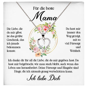 22Feels® Beste Mama Geschenk Muttertag Geburtstag Silber 925/000 Herz Halskette Valentinstag Frauen Schmuck mit Karte Mutter Weihnachten Damen Collier Eltern-Schmuck mit Botschaftskarte - Herz21-22Feels