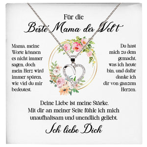 22Feels® Beste Mama der Welt Geschenk Muttertag Geburtstag Silber 925/000 Herz Halskette Valentinstag Frauen Schmuck mit Karte Mutter Weihnachten Damen Collier Eltern-Schmuck mit Botschaftskarte - Herz21-22Feels