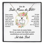 22Feels® Beste Mama der Welt Geschenk Muttertag Geburtstag Silber 925/000 Herz Halskette Valentinstag Frauen Schmuck mit Karte Mutter Weihnachten Damen Collier Eltern-Schmuck mit Botschaftskarte - Herz21-22Feels