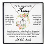 22Feels® Wunderbarste Mama Geschenk Muttertag Geburtstag Silber 925/000 Herz Halskette Valentinstag Frauen Schmuck mit Karte Mutter Weihnachten Damen Collier Eltern-Schmuck mit Botschaftskarte - Herz21-22Feels