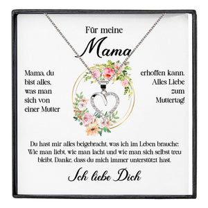 22Feels® Für Meine Mama Geschenk Muttertag Geburtstag Silber 925/000 Herz Halskette Valentinstag Frauen Schmuck mit Karte Mutter Weihnachten Damen Collier Eltern-Schmuck mit Botschaftskarte - Herz21-22Feels