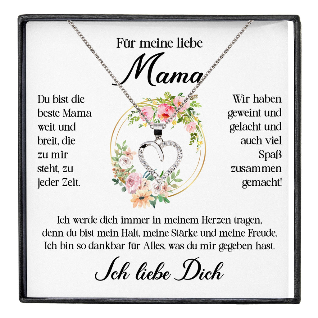 22Feels® Liebe Mama Geschenk Muttertag Geburtstag Silber 925/000 Herz Halskette Valentinstag Frauen Schmuck mit Karte Mutter Weihnachten Damen Collier Eltern-Schmuck mit Botschaftskarte - Herz21-22Feels