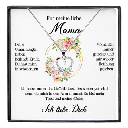 22Feels® Liebe Mama Geschenk Muttertag Geburtstag Silber 925/000 Herz Halskette Valentinstag Frauen Schmuck mit Karte Mutter Weihnachten Damen Collier Eltern-Schmuck mit Botschaftskarte - Herz21-22Feels