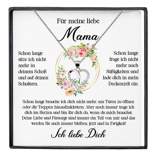 22Feels® Liebe Mama Geschenk Muttertag Geburtstag Silber 925/000 Herz Halskette Valentinstag Frauen Schmuck mit Karte Mutter Weihnachten Damen Collier Eltern-Schmuck mit Botschaftskarte - Herz21-22Feels