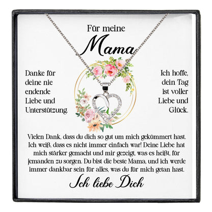 22Feels® Für Meine Mama Geschenk Muttertag Geburtstag Silber 925/000 Herz Halskette Valentinstag Frauen Schmuck mit Karte Mutter Weihnachten Damen Collier Eltern-Schmuck mit Botschaftskarte - Herz21-22Feels
