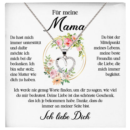 22Feels® Liebe Mama Geschenk Muttertag Geburtstag Silber 925/000 Herz Halskette Valentinstag Frauen Schmuck mit Karte Mutter Weihnachten Damen Collier Eltern-Schmuck mit Botschaftskarte - Herz21-22Feels