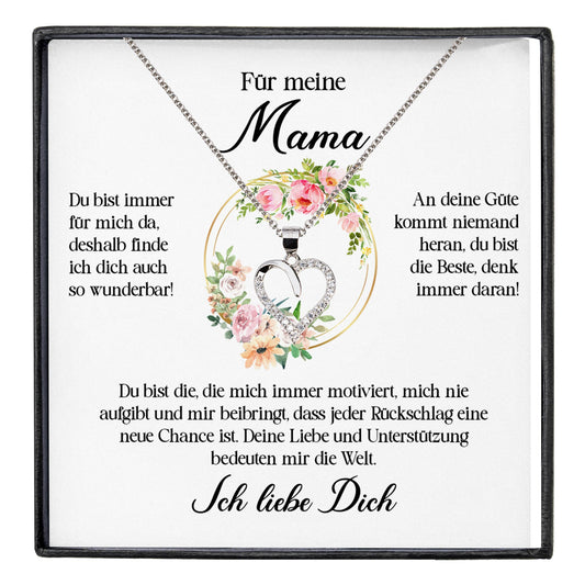 22Feels® Mama Geschenk Muttertag Geburtstag Silber 925/000 Herz Halskette Valentinstag Frauen Schmuck mit Karte Mutter Weihnachten Damen Collier Eltern-Schmuck mit Botschaftskarte - Herz21-22Feels