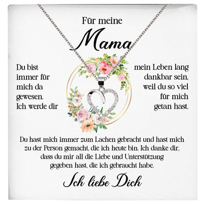 22Feels® Mama Geschenk Muttertag Geburtstag Silber 925/000 Herz Halskette Valentinstag Frauen Schmuck mit Karte Mutter Weihnachten Damen Collier Eltern-Schmuck mit Botschaftskarte - Herz21-22Feels