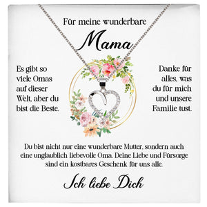 22Feels® Wunderbare Mama Geschenk Muttertag Geburtstag Silber 925/000 Herz Halskette Valentinstag Frauen Schmuck mit Karte Mutter Weihnachten Damen Collier Eltern-Schmuck mit Botschaftskarte - Herz21-22Feels