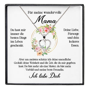 22Feels® Wundervolle Mama Geschenk Muttertag Geburtstag Silber 925/000 Herz Halskette Valentinstag Frauen Schmuck mit Karte Mutter Weihnachten Damen Collier Eltern-Schmuck mit Botschaftskarte - Herz21-22Feels