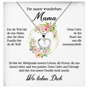22Feels® Wunderbare Mama Geschenk Muttertag Geburtstag Silber 925/000 Herz Halskette Valentinstag Frauen Schmuck mit Karte Mutter Weihnachten Damen Collier Eltern-Schmuck mit Botschaftskarte - Herz21-22Feels