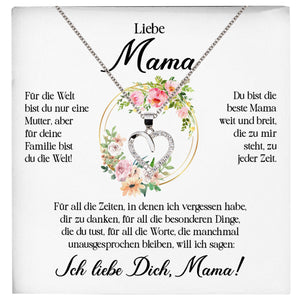 22Feels® Liebe Mama Geschenk Muttertag Geburtstag Silber 925/000 Herz Halskette Valentinstag Frauen Schmuck mit Karte Mutter Weihnachten Damen Collier Eltern-Schmuck mit Botschaftskarte - Herz21-22Feels