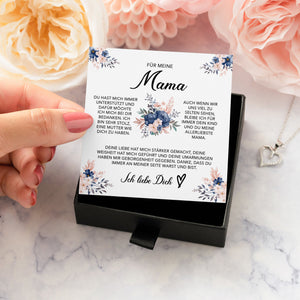 22Feels® Für Meine Mama Geschenk Muttertag Geburtstag Silber 925/000 Herz Halskette Valentinstag Frauen Schmuck mit Karte Mutter Weihnachten Damen Collier Eltern-Schmuck mit Botschaftskarte - Herz21-22Feels